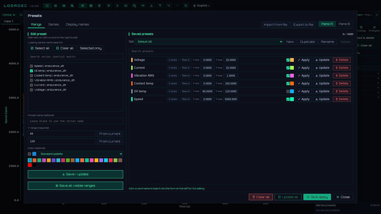 Presets bring back your usual view quickly